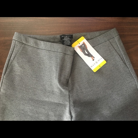 Max&Mia Crop Dress Work Pants Heather Gray Small - Picture 3 of 7